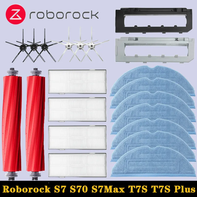 Roborock 메인 브러시 커버 헤파 필터 걸레 패드 예비 부품, 로봇 진공 청소기 액세서리, S7 S70 S7Max T7S T7S 플러스