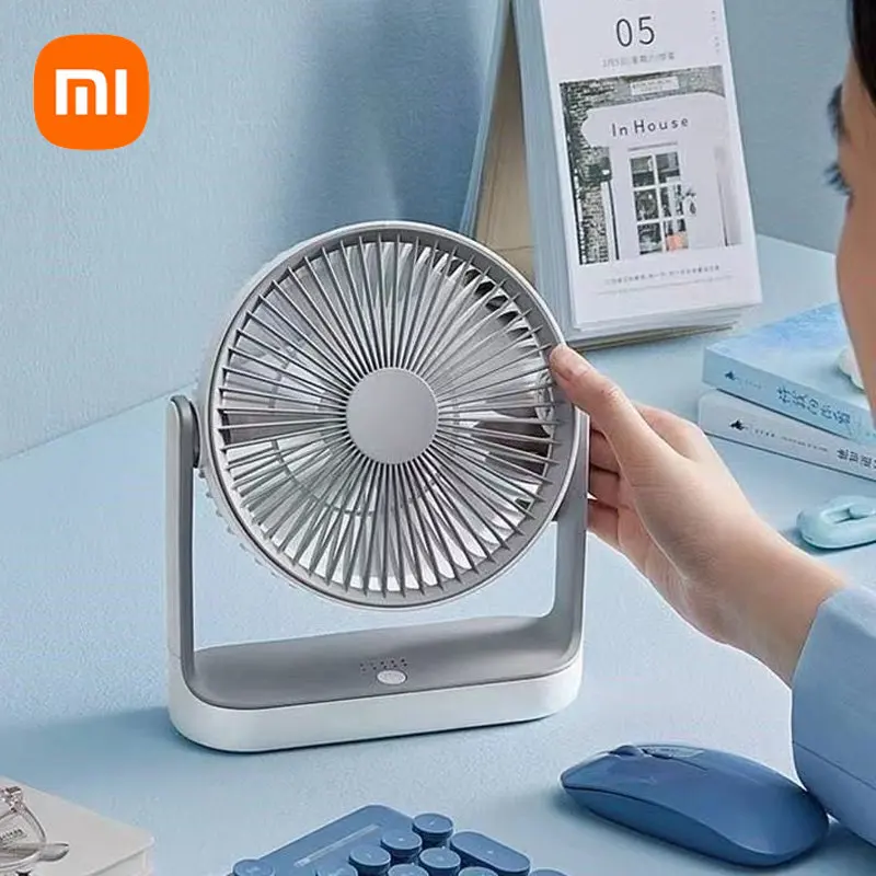 Xiaomi-EDON 데스크탑 USB 충전식 음소거 전기 팬, 4 기어 속도 벽걸이 휴대용 미니 팬 사무실 홈 자동차