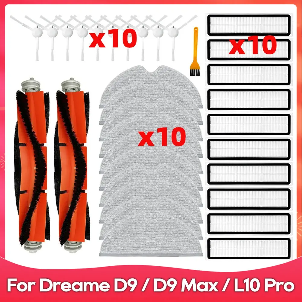 Dreame D9 / D9 Max / L10 Pro / Trouver LDS Finder 로봇 청소기 롤러 브러시 측면 브러쉬 모프 필터 스페어 파트 액세서리