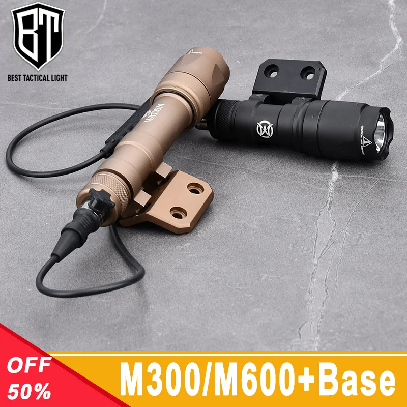 WADSN M600C M600 M300A M300 전술 손전등 사냥 무기 Airsoft 스카우트 액세서리 핏 Mlok Keymod 레일 오프셋 마운트