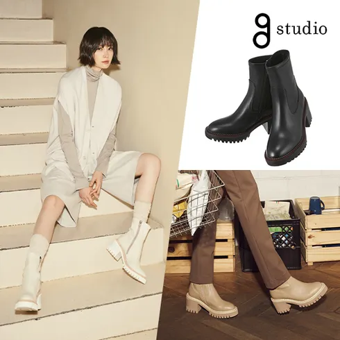 지스튜디오 22FW 램스킨 스판 롱부츠